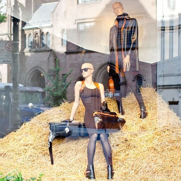 Ralph Lauren Collection Fall 12 Black Merino Wool Leather Trim Knit Sheath Dress - Picture 11 of 16